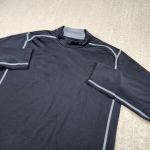 Nike Shirt Men Large Pro Combat Hyperwarm Fitted Black Training Dri Fit Fleece